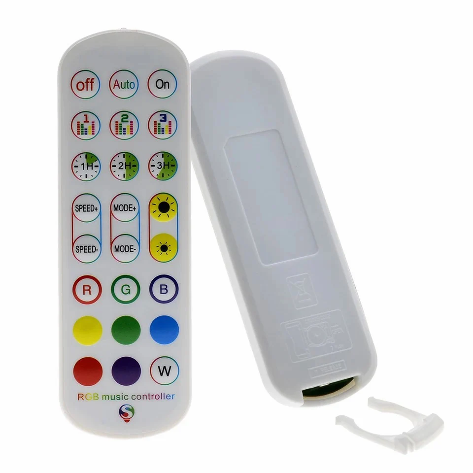 

DC5-24V Wifi Music RGB Controller Dual Output 24key IR Remote Control For WS2812B WS2811 SK6812 LED Strip