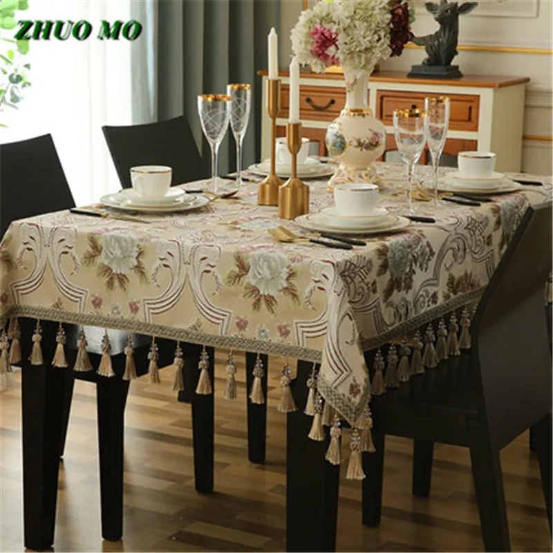 Роскошный европейский стиль скатерть с подвесными ушами для дома кухонные