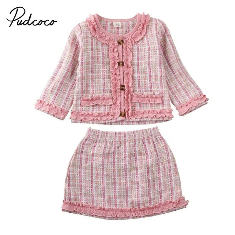Детская одежда весна осень 2020 зимняя для маленьких девочек клетчатое пальто Топы