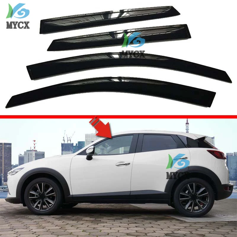 

For Mazda CX-3 2017-2022 Window Sun Rain Visors Vent Shade Deflector Guard Weather Shield Shade Rainproof Car Window Rain Cover