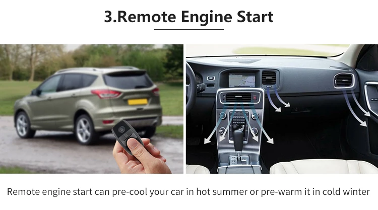 Easyguard Smart key keyless go car alarm system remote engine start push button start touch password entry DC12V