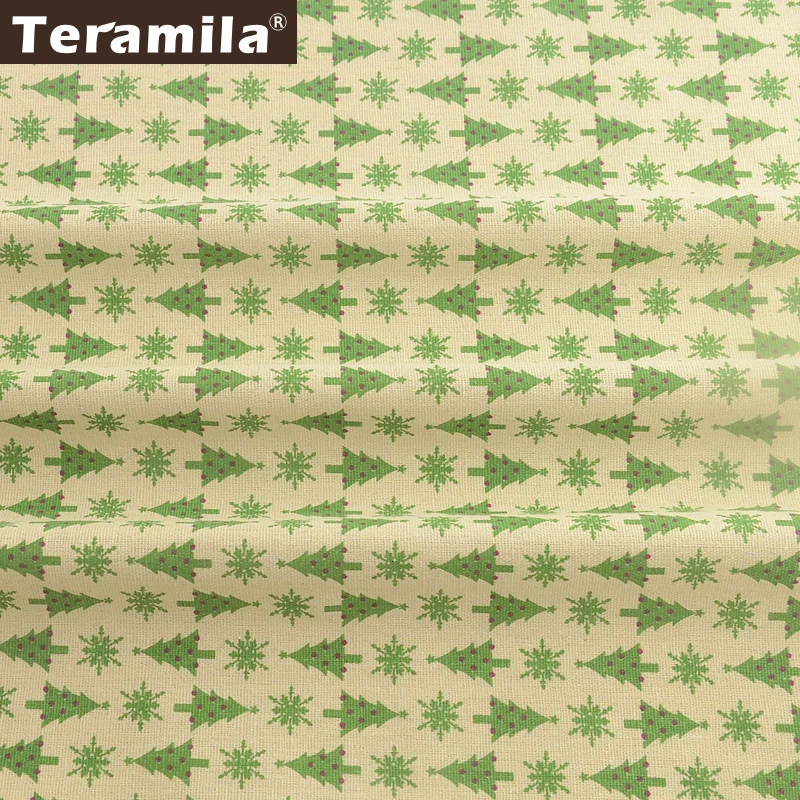Teramila Рождественские елки, ручная роспись, хлопок, лен, ткань, холст, диван, занавес, одеяла, Лоскутная скатерть, подушка Telas Por Metro