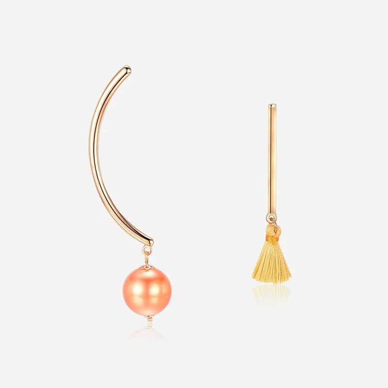 1 пара новый дизайн жемчужные Асимметричные одиночные серьги с кисточками без