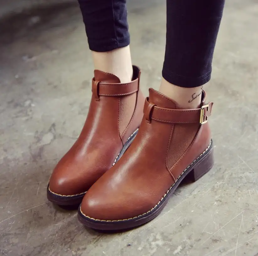 Пикантные женские ботильоны в европейском стиле Сезон осень зима Модные Ботинки