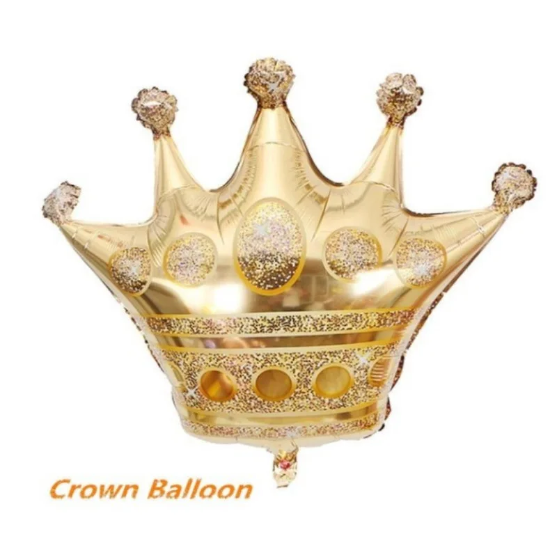 

40 Inch Large Gold Crown Aluminum Foil Balloon Princess Prince Happy Birthday Party Decoration Boys Girls Crown Balloons Toys