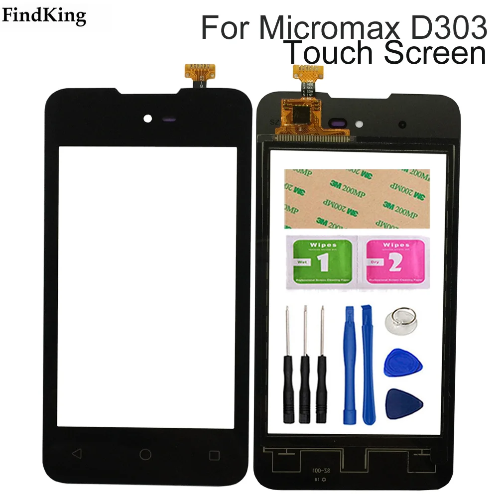

4,0 ''мобильный телефон сенсорный экран стекло для Micromax D303 D 303 Переднее стекло дигитайзер панель сенсор инструменты клей