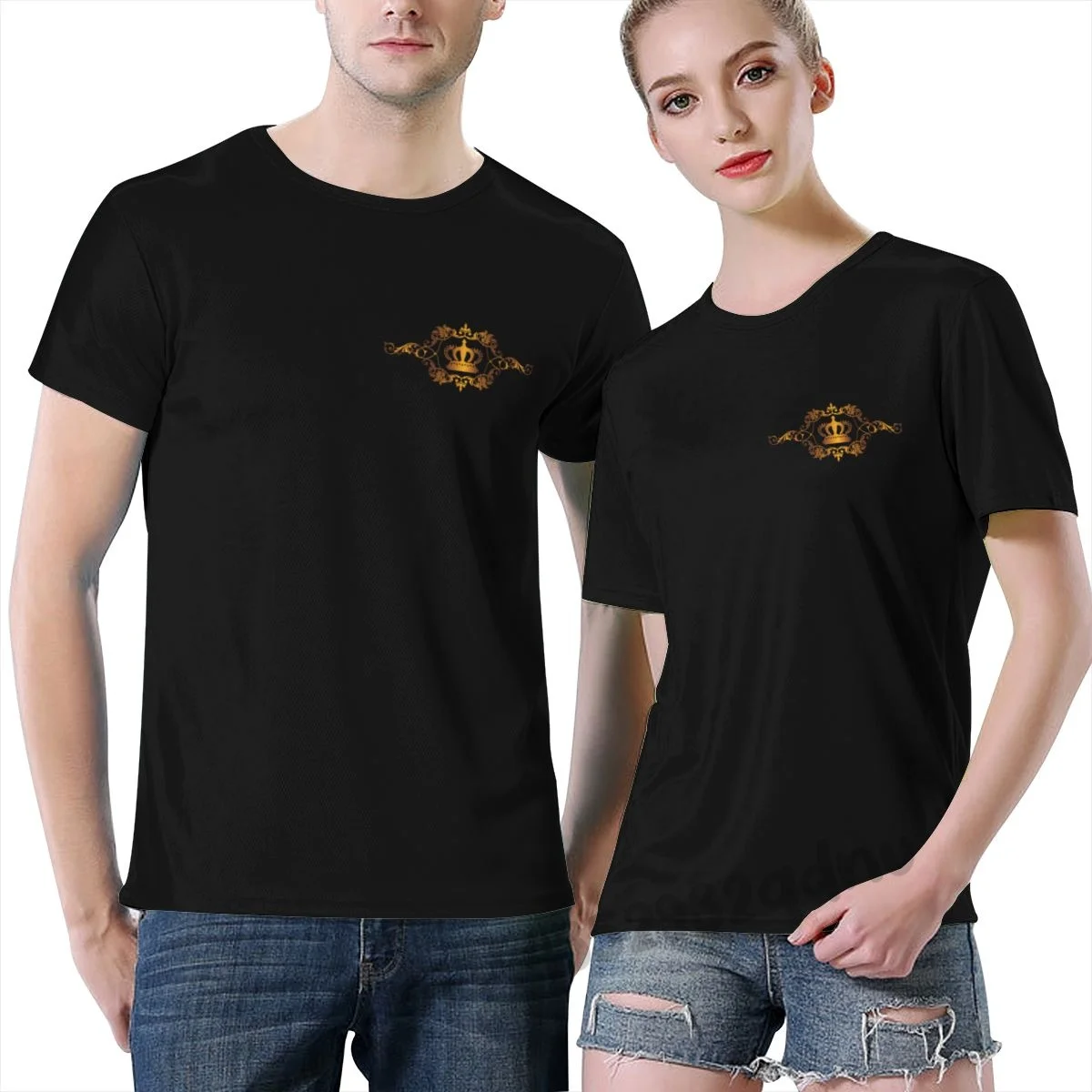 

Golden Crown Unisex T Shirt Black O-Neck Athletic T-Shirts