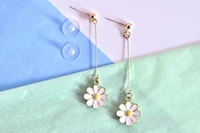 daisy flower drop earrings minimal dangle earrings dainty earring gift for best friend