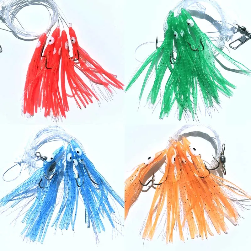 10 упаковок 14 # Sabiki Rig Octopus мягкая рыболовная приманка С рыболовным крючком