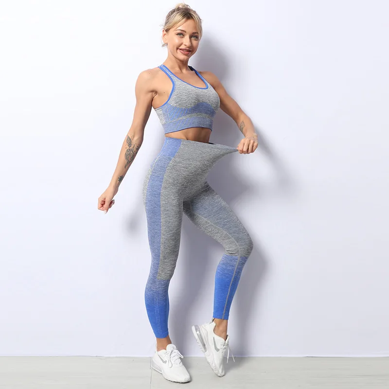 

2PCS Yoga Set Sports Wear For Women Gym Fitness Clothing Yoga Leggings Sport Bra GYM Sport Suit