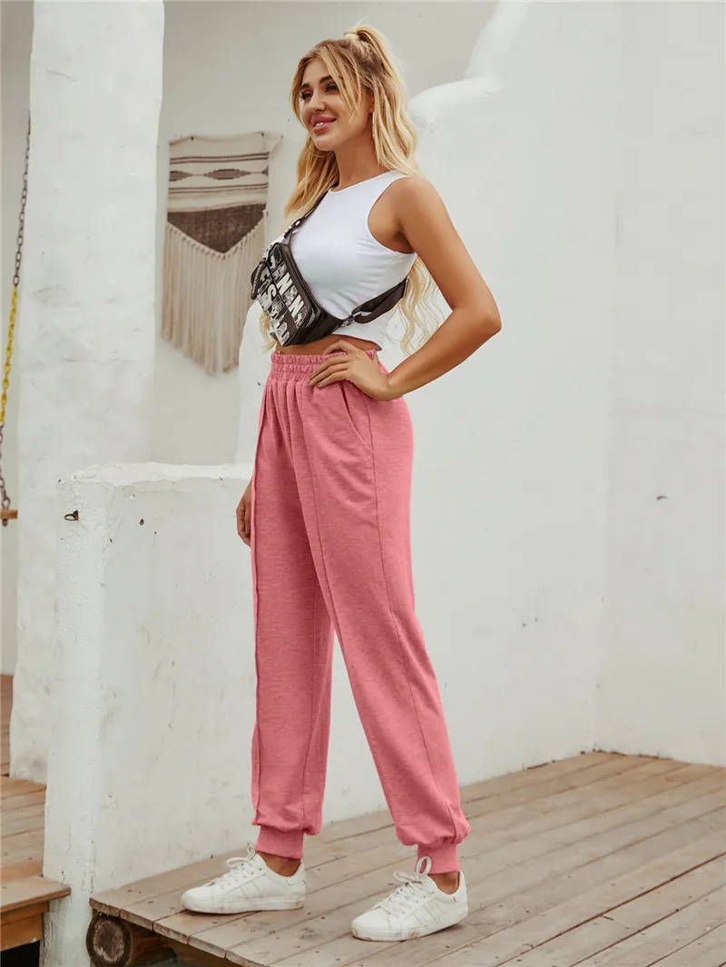 

High waist all-match commuter leisure sports trousers
