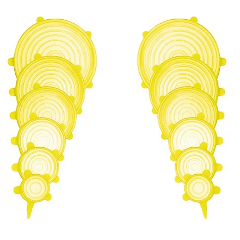 12 шт. силиконовая эластичная крышка универсальная для чаши кастрюли