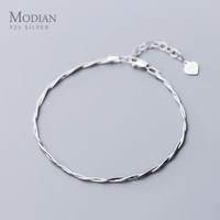 modian fashion 925 sterling silver double layer cross snake bone chain bracelet for women adjustable bracelet fine jewelry gift