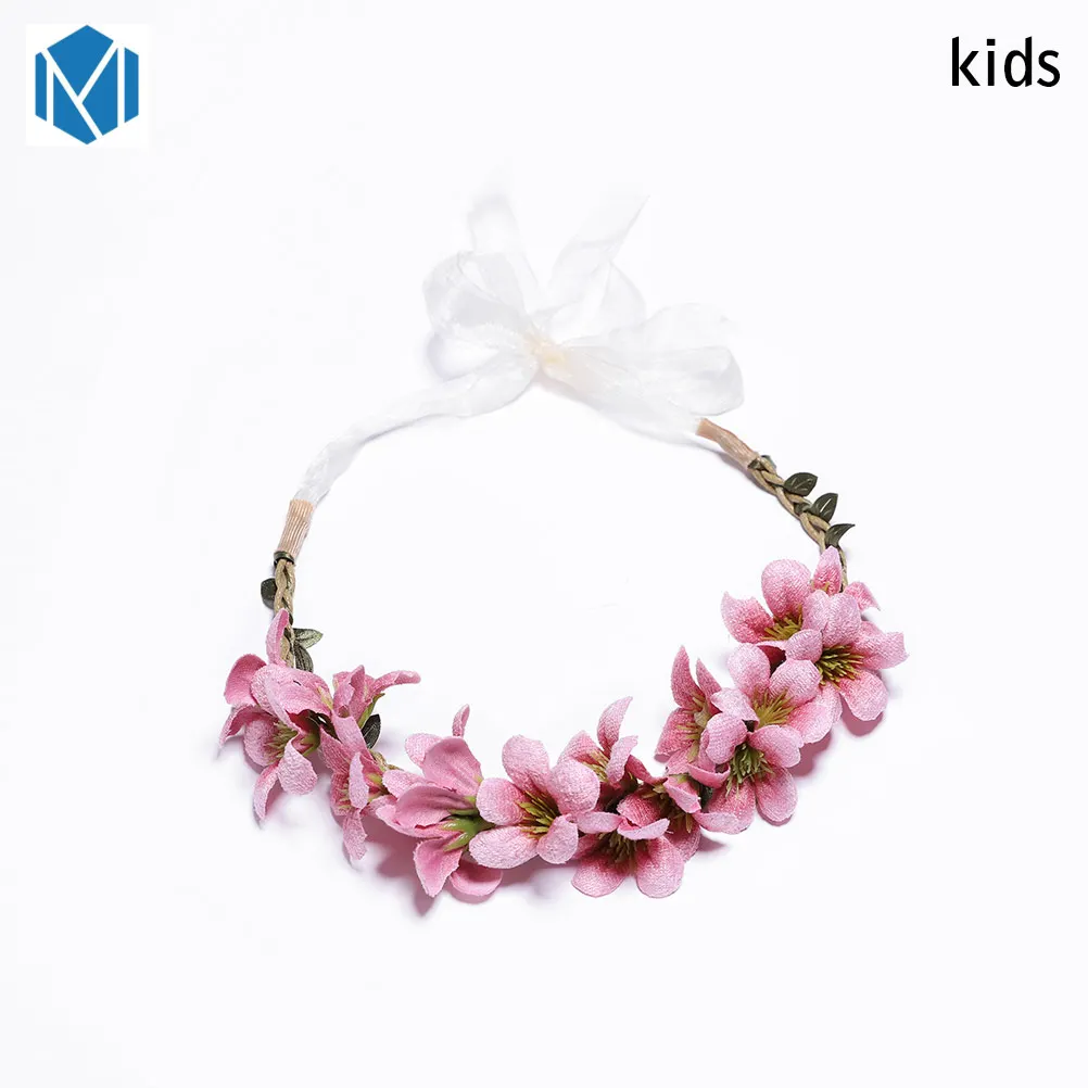 Kid-B Милый венок для мамы и детей, Цветочная корона, Цветочная повязка на голову, свадебные повязки на голову, гирлянды для девочек, цветочная гирлянда, сладкая принцесса, Wianek Kwiatowy - Цвет: Kid-B