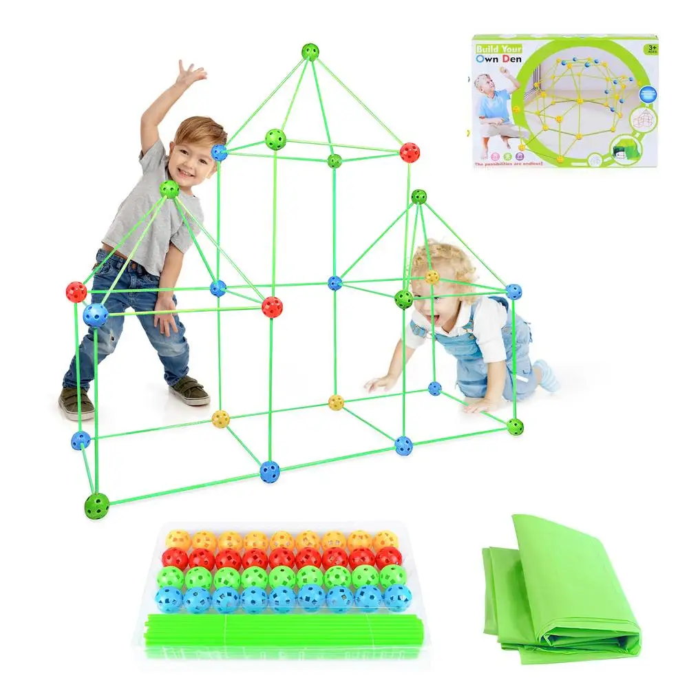 

Конструктор форт, игрушечная палатка для строительства, детский игровой домик «сделай сам», многофункциональная развивающая игрушка с шар...