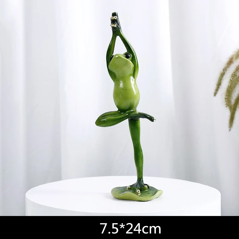 One Leg Frog VILEAD больше размеров смолы Йога фигурки лягушек скандинавский сад ремесленные украшения крыльцо магазин украшение с животными для дома аксессуары - Цвет: One Leg Frog