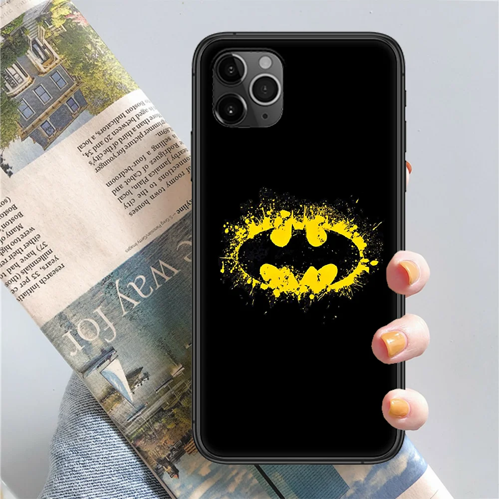 

super hero Batmans Phone Case Cover Hull For iphone 5 5s se 2 6 6s 7 8 12 mini plus X XS XR 11 PRO MAX black painting Etui