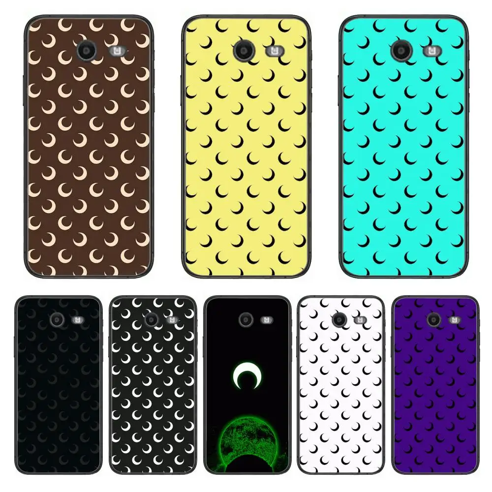 

Tide brand moon style Phone Case Hull For Samsung Galaxy J 4 3 5 6 7 8 EU 2018 Plus 2017 Black Shell Art Cell Cover TPU