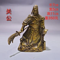 4chinese folk collection old bronze guan yu statue guan erye wu caishen guan gong knife office ornaments town house exorcism