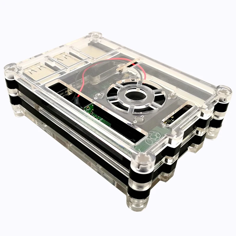 

For Raspberry Pi 3 Case Acrylic Box Case Shell Cover With Cooling Fan For Raspberry Pi 3 Model B 3B Plus Case