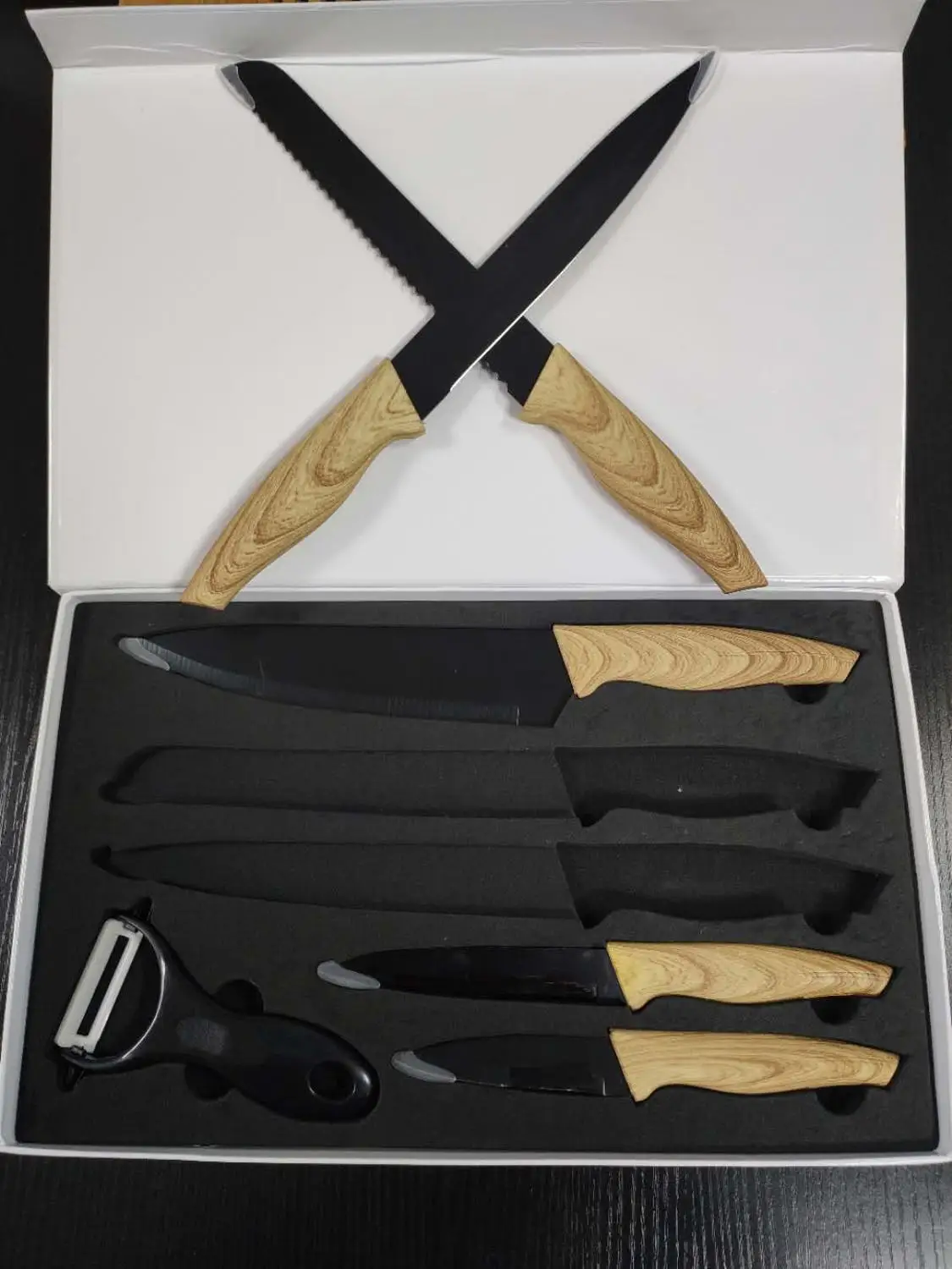 Склад в Бразилии и Китае --- набор кухонных ножей с 6 ножик для барбекю ножами