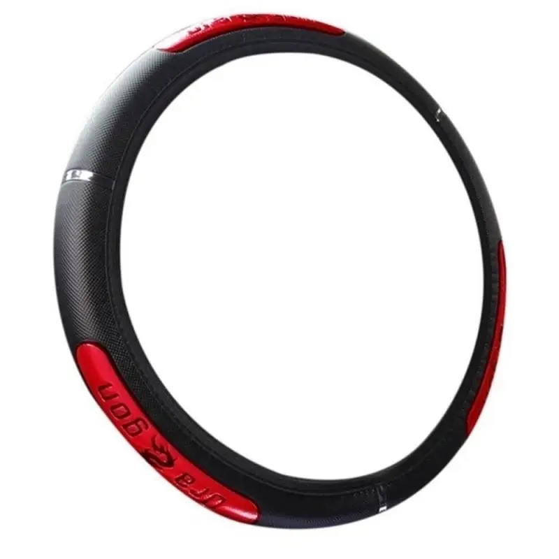 

Car Steering Wheel Cover Breathable Anti Slip PU Leather Steering Covers 38cm Auto Decoration Cool Chinese Dragon Design