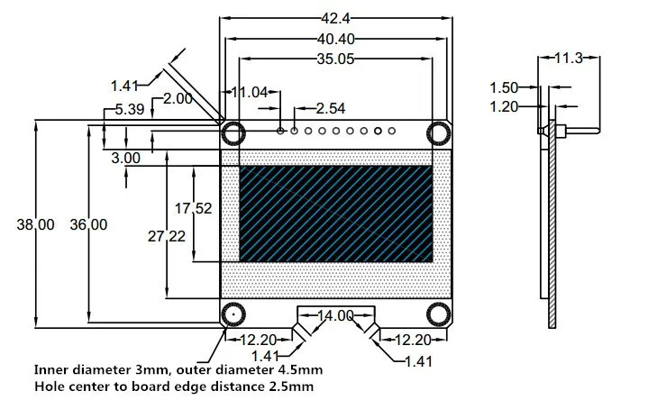 TZT 1 шт. 1,54 дюймов 7PIN белый синий OLED экран модуль SSD1309 Привод IC совместимый для SSD1306 SPI интерфейс 128*64
