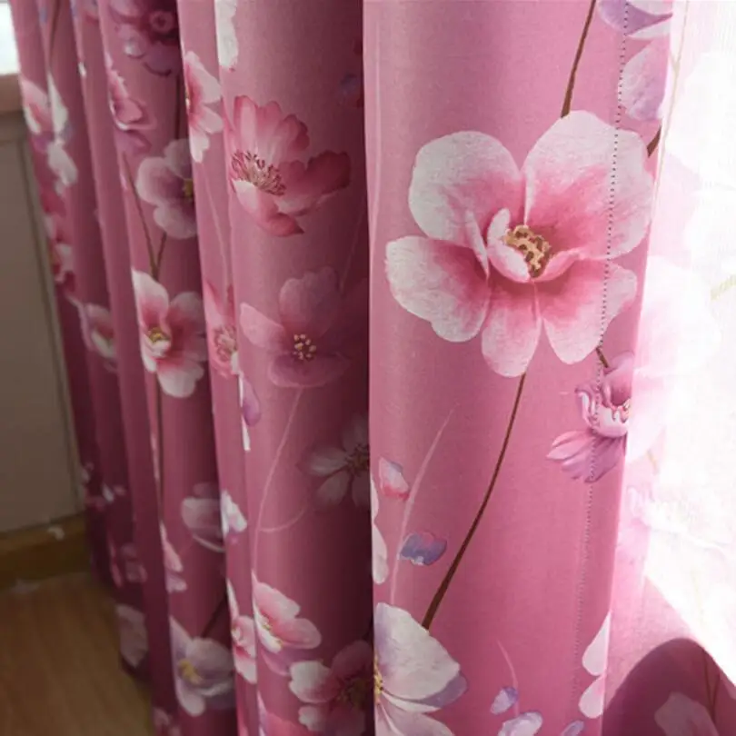 Занавески для окон в деревенском стиле с цветочным принтом затемняющие шторы