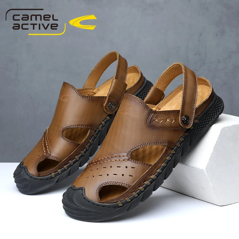 Мужские кожаные сандалии Camel Active мягкие дышащие легсветильник пляжные