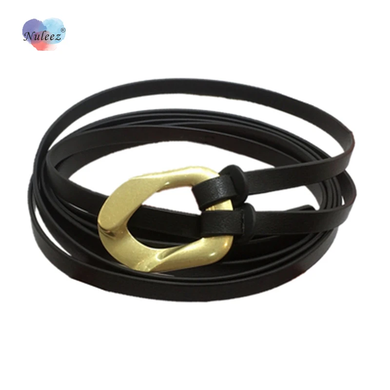 

Женский кожаный ремень с медной пряжкой с узлом