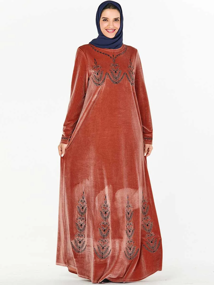 Мусульманское бархатное кимоно абайя, длинное платье-кафтан, мусульманская одежда, арабское марокканское Дубай, Турция, платья Хиджаб от AliExpress RU&CIS NEW