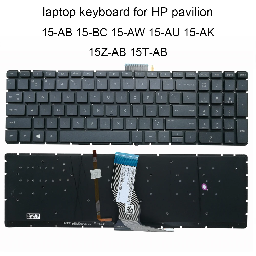 

US English Laptop Backlight keyboards Backlit keyboard for HP Pavilion 15 15Z 15T AB 15-AK 15-BC 15-AU 15-AW 15-AN White Keys