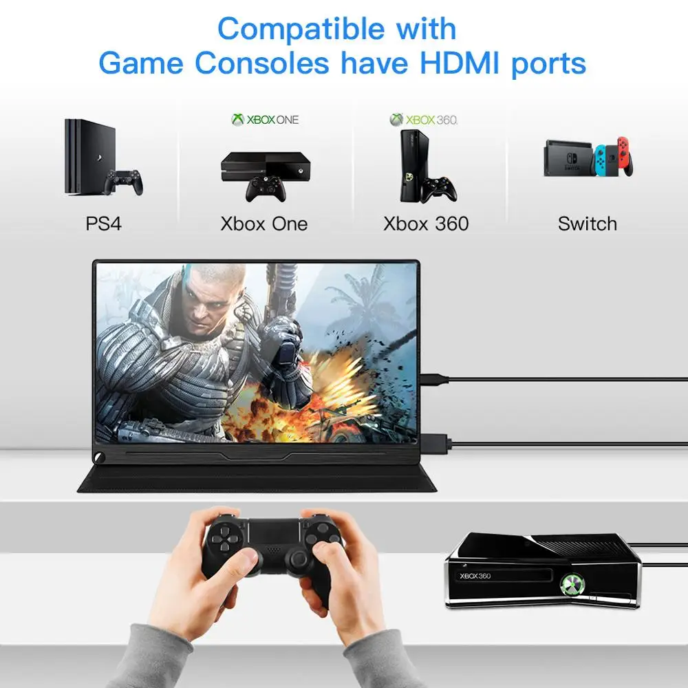 Eyoyo EM13Q 13 3 &quotпортативный HDMI игровой монитор ЖК экран с VESA UHD 3840X2160 4K IPS USB Type C для ПК