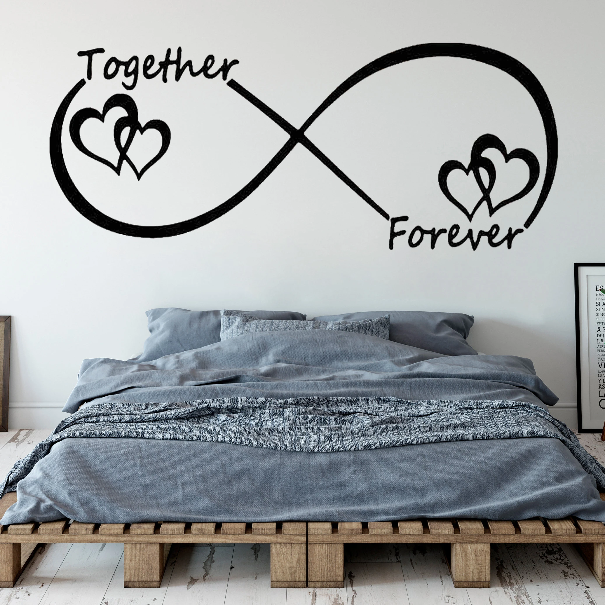 

Навсегда Вместе художественная Наклейка на стену настенные росписи Наклейка Искусство украшения Винил Съемный FB-153