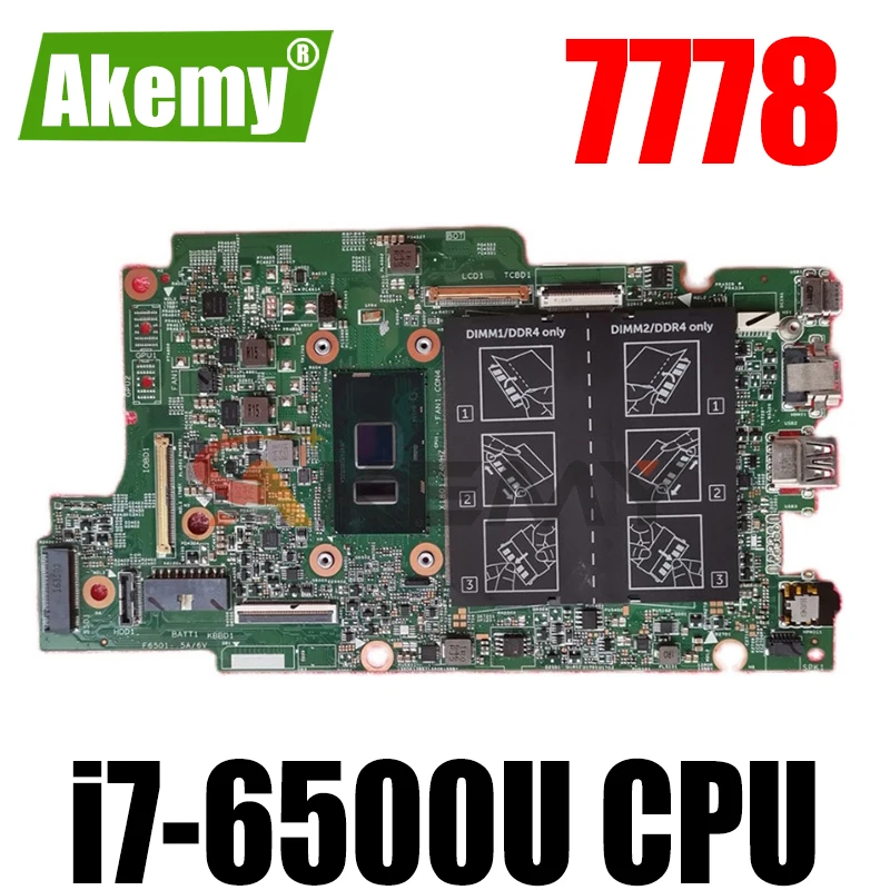 

Материнская плата Akemy для ноутбука Dell Inspiron 7778 Series SR2EZ i7-6500U CPU DDR4 CN-0809FW 0809FW 809FW, материнская плата