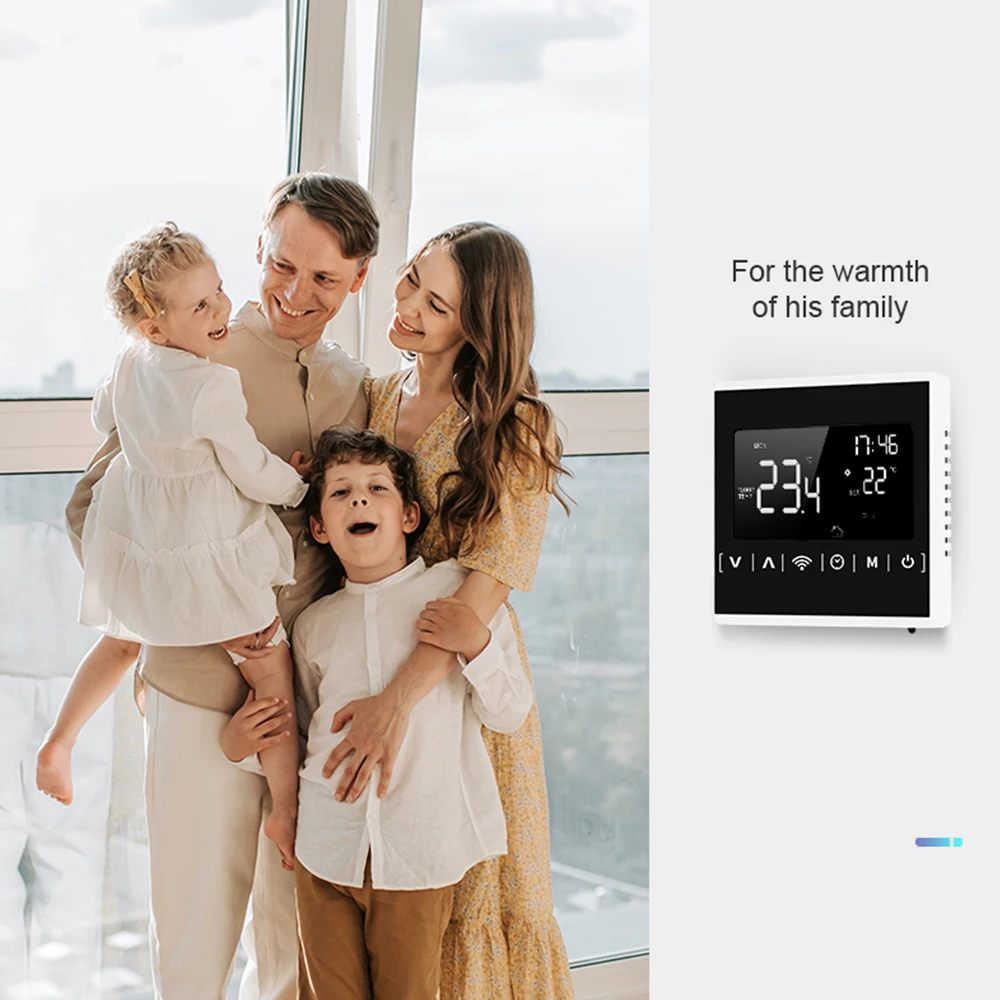 

Wi-Fi Thermostat Boiler Thermostat APP Control Heating Temperature Controller Overheat Protections Anti-freeze With LCD Display