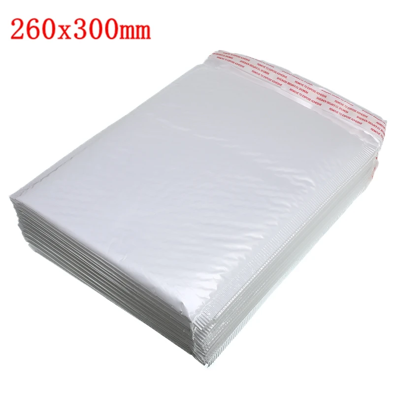 260x300mm 50 шт./лот, белый пенопластовый конверт, сумка, разные характеристики, почтовые отправители, мягкий конверт, пузырьковый почтовый пакет, Лидер продаж - Цвет: 260x300mm