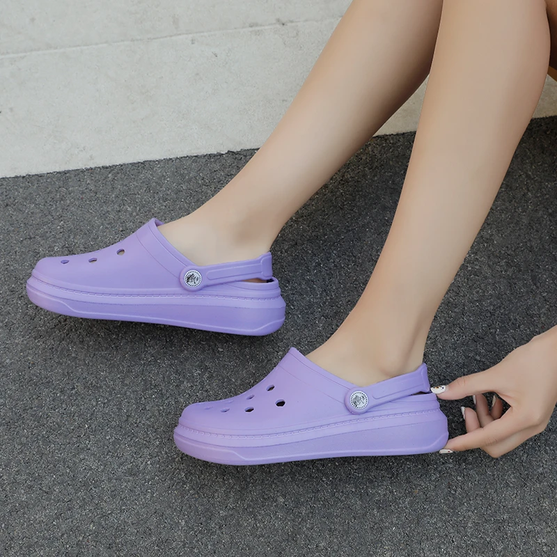 Летние сандалии для пар на толстой подошве слипоны дышащие шлепанцы плоской