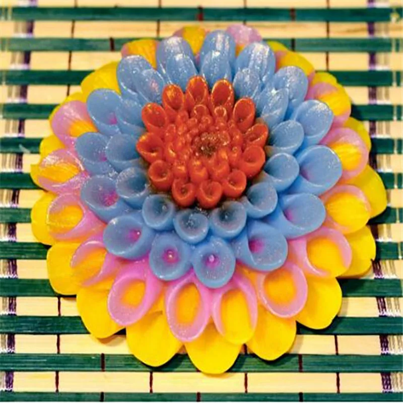 Силиконовая форма 2D красивые цветы Далии DIY формы для мыла силикагель аромат