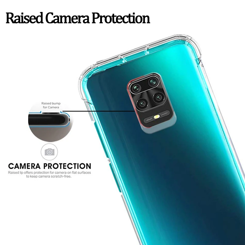 3 in 1capa стекло + подушка безопасности для чехол redmi note 9s мягкий прозрачный с анти