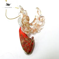 hanging murano glass red angel gold foil craft figurines ornaments cute xmas gifts for kids home decor charm pendant accessories