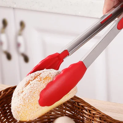 Силиконовые щипцы для барбекю на гриле Tong салата и хлеба антипригарные кухонные