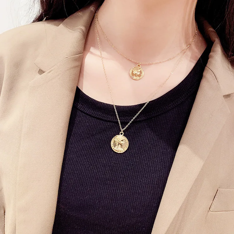 Новый магнит для монет ожерелье многослойное золото из нержавеющей стали