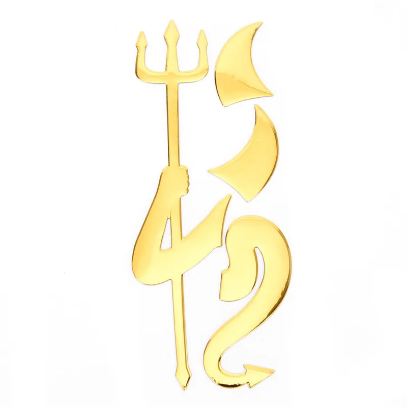 2 Pcs car accessories 3D Chrome Devil Decal funny sticker Car or Truck Custom Demon StickersHorns styling | Автомобили и