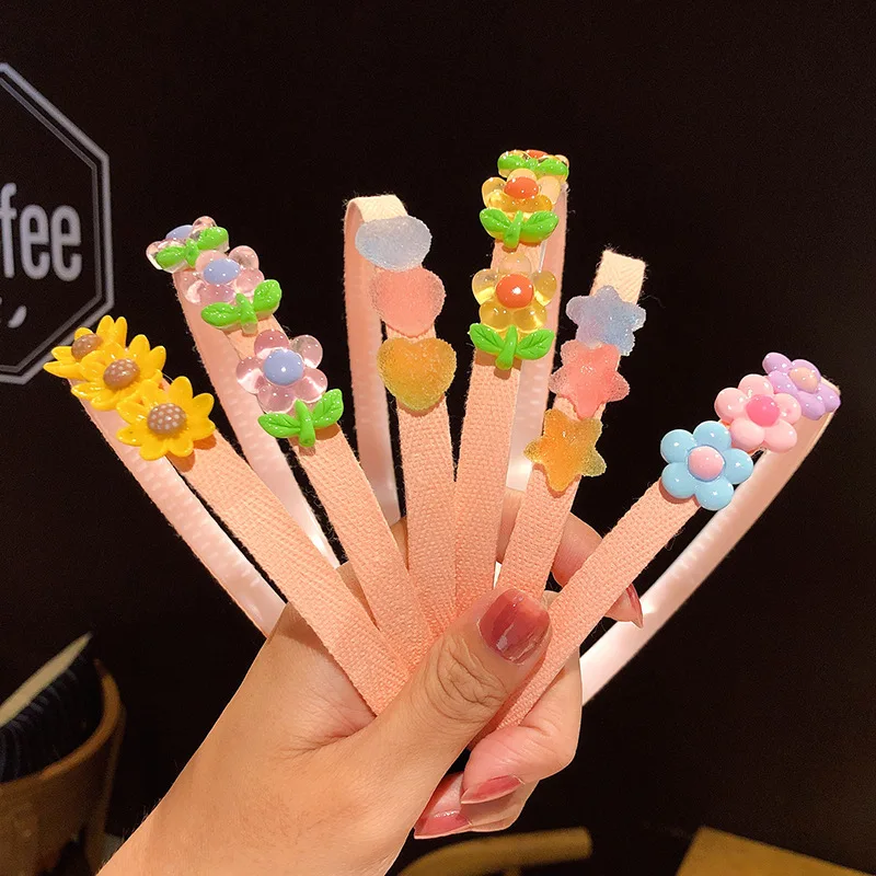 

2pcs/3pcs Cute Cartoon Flower Fruit Animal Hairbands for Girls Colorful Lovely Hair Hoop Children Headband Hair Accessories
