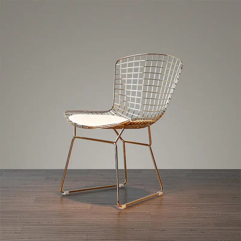 Скандинавский стул из кованого железа сетчатый креативный обеденный простой для