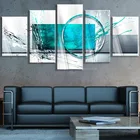 Бирюзовое выражение абстрактная Настенная картина 5 панелей современный Бирюзовый холст HD печатная картина домашний декор подарки в скандинавском стиле
