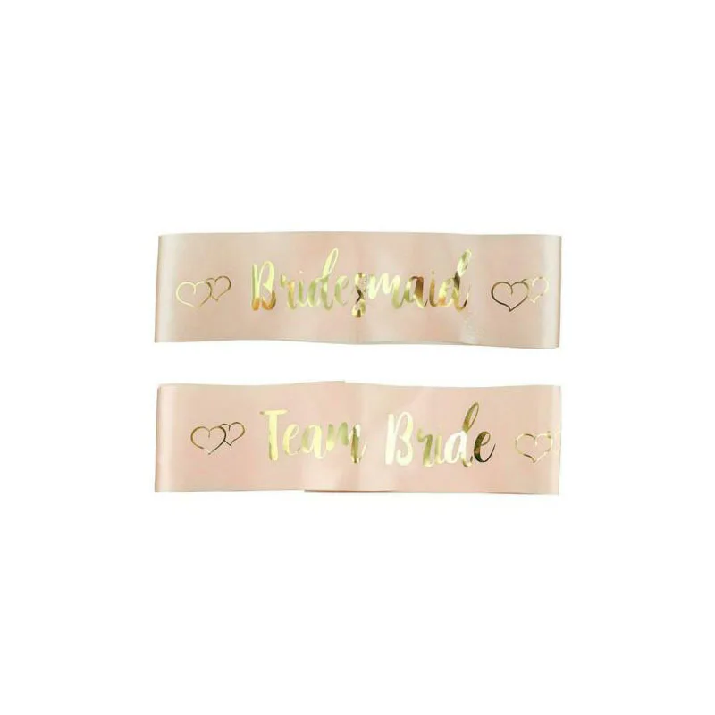 Команда невесты атласная лента пояс свадебный душ фото реквизит розовое золото
