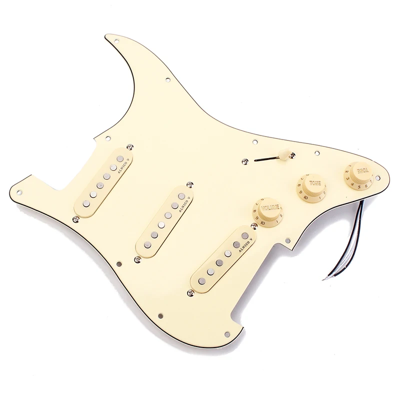 

3-ply SSS PVC Pickguard with 3 ALNICO V Single Coil Pickups 5-Way Switch for Electric Guitar YS-BUY