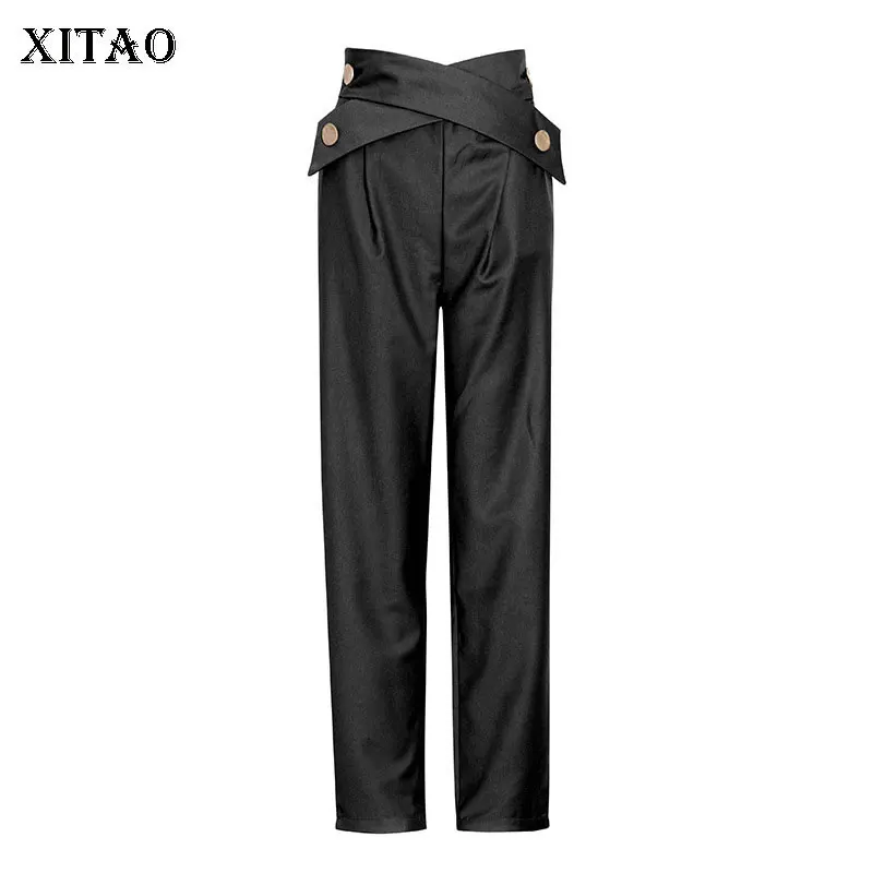 

XITAO, плиссированные штаны, модные, новые, женские, лоскутные, маленькие, свежие, 2021, весна-осень, элегантные, повседневные, стильные штаны, ZY5183